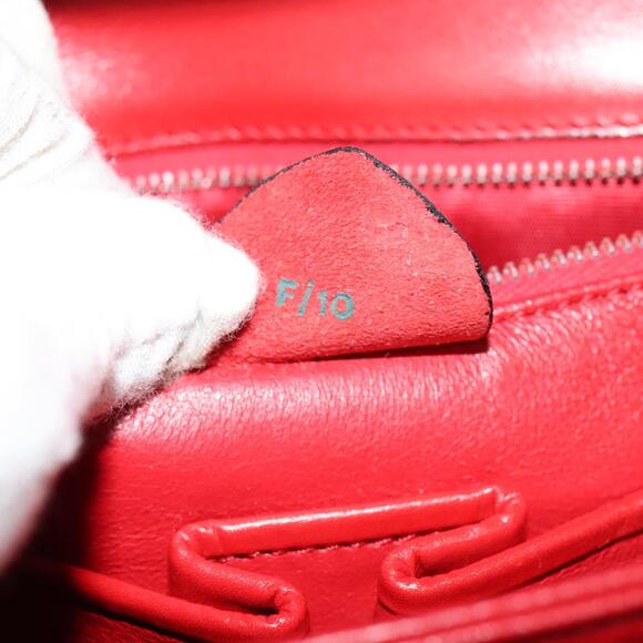 CELINE Shoulder Bag Leather Red Gold - Picture 13 of 13
